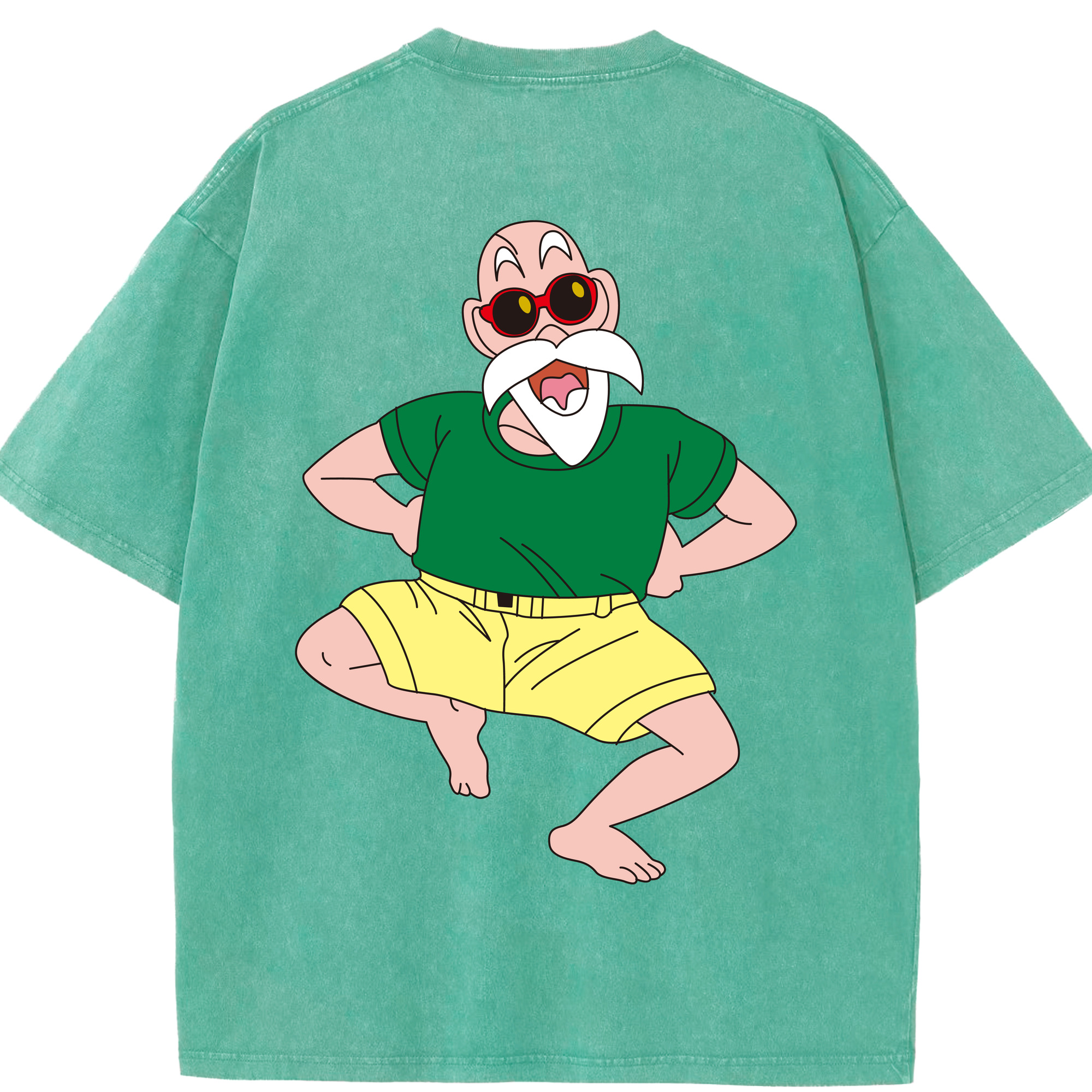 （画像用） ドラゴンボール 亀仙人（かめせんにん） DRAGON BALL Master Roshi Kame Sennin 綿100% ヴィンテージ風 半袖Tシャツ（背面プリント）